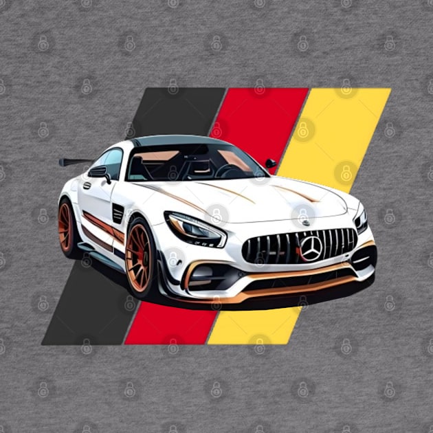 Mercedes amg with germany flag victor art by Auto-apparel